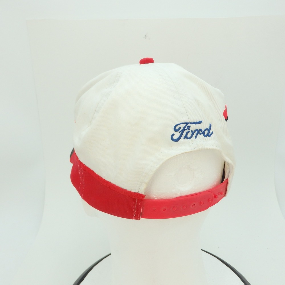 Ford Powered By Ford Racing Embroidered Baseball Cap White Red Black - Picture 4 of 15